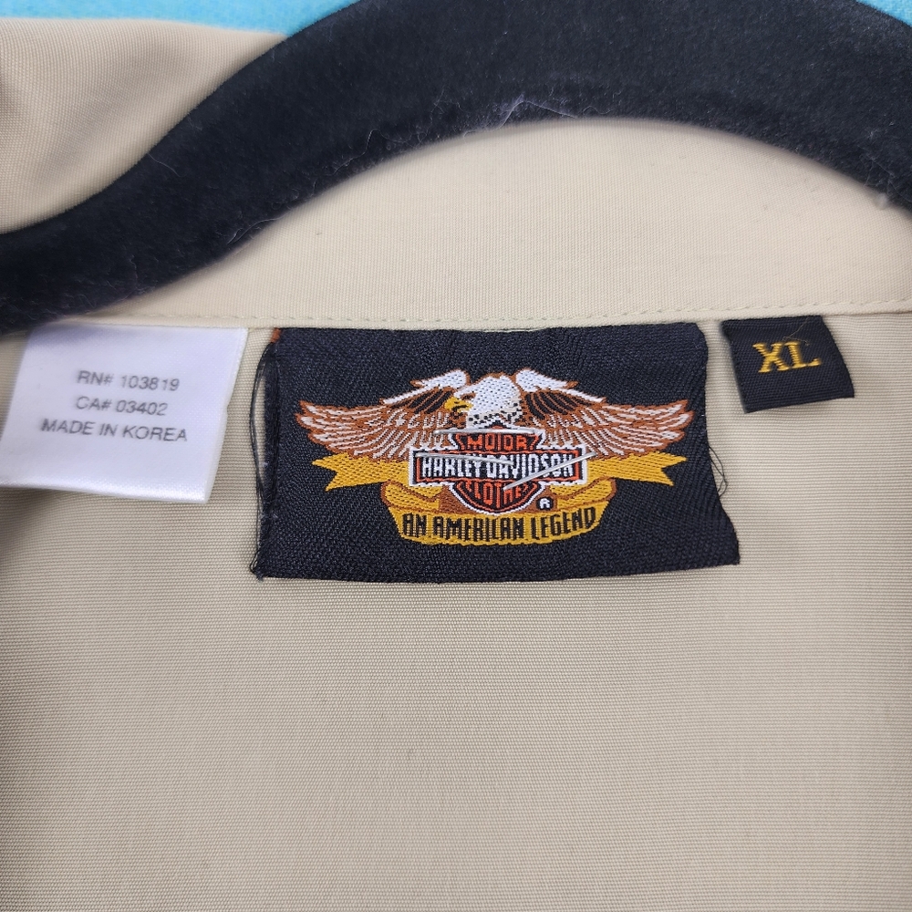 Harley-Davidson Short Sleeve Button Down dress Shirt with Embroidery Size XL - Picture 3 of 5